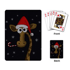 Christmas Giraffe  Playing Card by Valentinaart