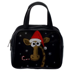 Christmas Giraffe  Classic Handbags (One Side)