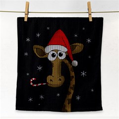 Christmas Giraffe  Face Towel