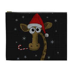 Christmas Giraffe  Cosmetic Bag (xl) by Valentinaart