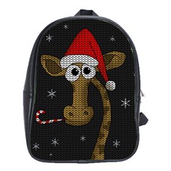 Christmas Giraffe  School Bag (xl)