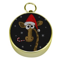 Christmas Giraffe  Gold Compasses by Valentinaart