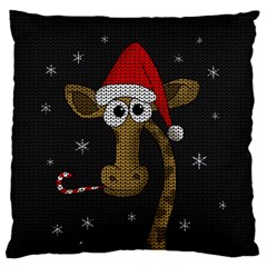 Christmas Giraffe  Standard Flano Cushion Case (One Side)