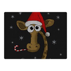 Christmas Giraffe  Double Sided Flano Blanket (Mini) 