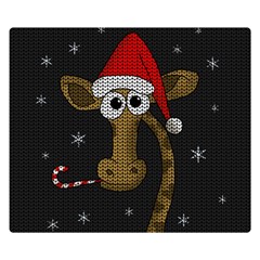 Christmas Giraffe  Double Sided Flano Blanket (Small) 