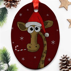 Christmas Giraffe  Ornament (Oval)