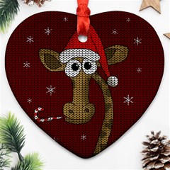 Christmas Giraffe  Ornament (Heart)