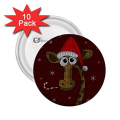 Christmas Giraffe  2.25  Buttons (10 pack) 