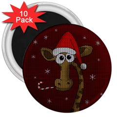 Christmas Giraffe  3  Magnets (10 pack) 