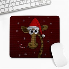 Christmas Giraffe  Large Mousepads