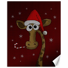 Christmas Giraffe  Canvas 16  x 20  