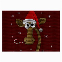 Christmas Giraffe  Large Glasses Cloth (2-side) by Valentinaart