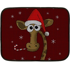 Christmas Giraffe  Double Sided Fleece Blanket (Mini) 