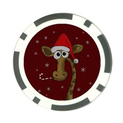 Christmas Giraffe  Poker Chip Card Guard (10 pack)