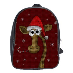 Christmas Giraffe  School Bag (Large)