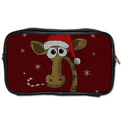 Christmas Giraffe  Toiletries Bags by Valentinaart