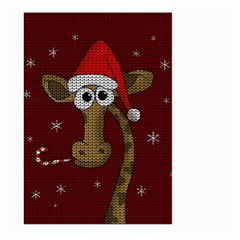 Christmas Giraffe  Large Garden Flag (two Sides) by Valentinaart