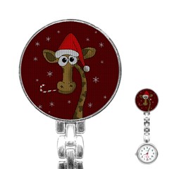 Christmas Giraffe  Stainless Steel Nurses Watch