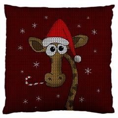 Christmas Giraffe  Large Flano Cushion Case (One Side)