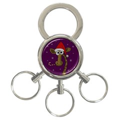 Christmas Giraffe  3-ring Key Chains by Valentinaart