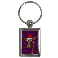 Christmas Giraffe  Key Chains (rectangle)  by Valentinaart