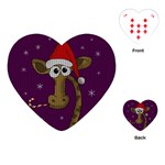 Christmas Giraffe  Playing Cards (Heart)  Front