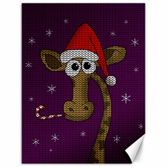 Christmas Giraffe  Canvas 12  X 16   by Valentinaart