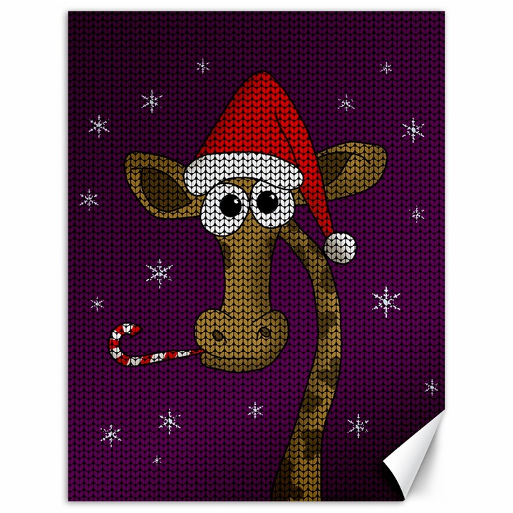 Christmas Giraffe  Canvas 12  x 16  