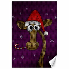 Christmas Giraffe  Canvas 20  X 30   by Valentinaart