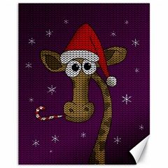 Christmas Giraffe  Canvas 11  X 14   by Valentinaart