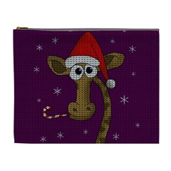 Christmas Giraffe  Cosmetic Bag (xl) by Valentinaart