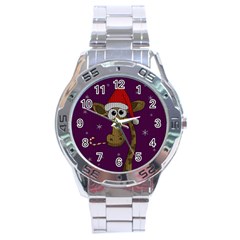 Christmas Giraffe  Stainless Steel Analogue Watch by Valentinaart