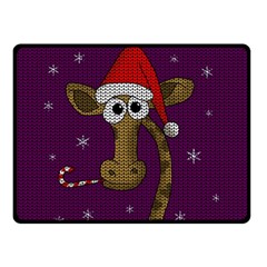 Christmas Giraffe  Double Sided Fleece Blanket (small)  by Valentinaart