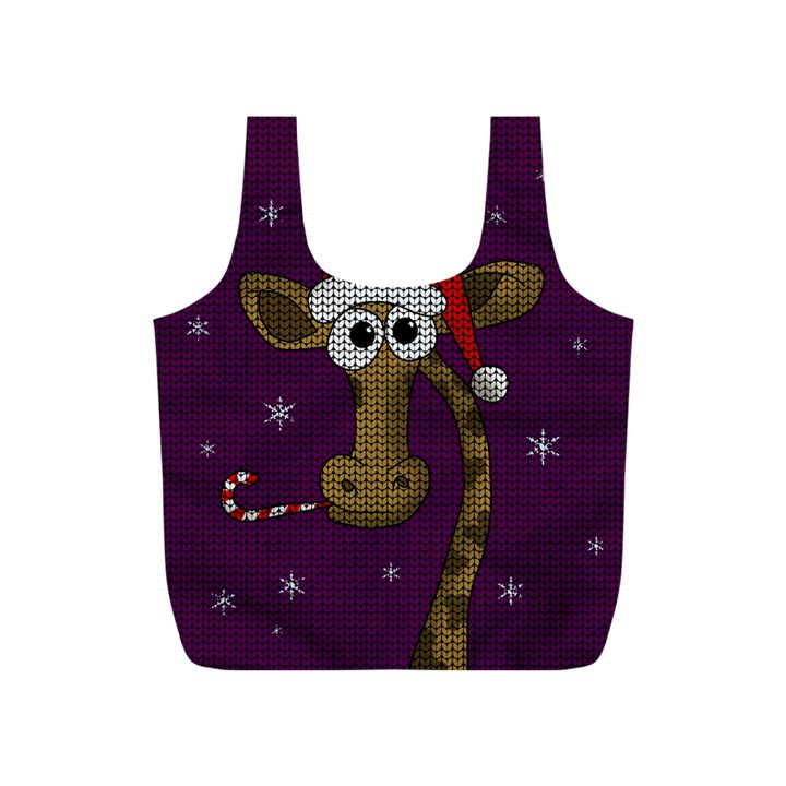 Christmas Giraffe  Full Print Recycle Bags (S) 