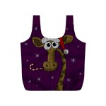 Christmas Giraffe  Full Print Recycle Bags (S)  Back