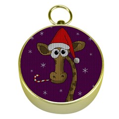 Christmas Giraffe  Gold Compasses by Valentinaart