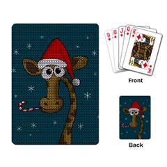 Christmas Giraffe  Playing Card by Valentinaart