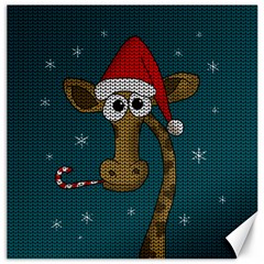 Christmas Giraffe  Canvas 16  X 16   by Valentinaart