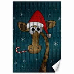 Christmas Giraffe  Canvas 24  X 36  by Valentinaart