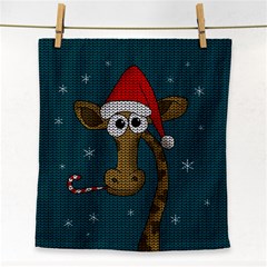 Christmas Giraffe  Face Towel by Valentinaart