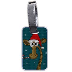 Christmas Giraffe  Luggage Tags (two Sides) by Valentinaart