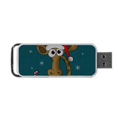 Christmas Giraffe  Portable Usb Flash (two Sides) by Valentinaart