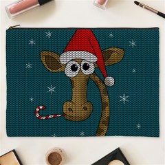 Christmas Giraffe  Cosmetic Bag (xxxl)  by Valentinaart