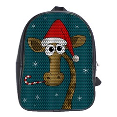 Christmas Giraffe  School Bag (xl)