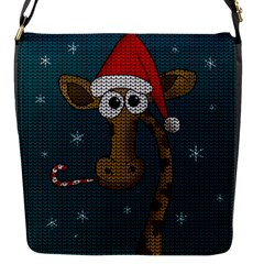 Christmas Giraffe  Flap Messenger Bag (s) by Valentinaart