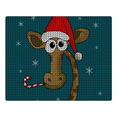 Christmas Giraffe  Double Sided Flano Blanket (large)  by Valentinaart