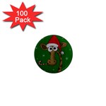 Christmas Giraffe  1  Mini Magnets (100 pack)  Front