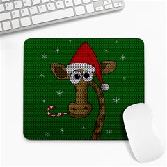 Christmas Giraffe  Large Mousepads by Valentinaart