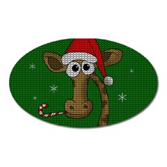 Christmas Giraffe  Oval Magnet by Valentinaart