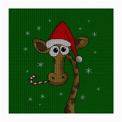 Christmas Giraffe  Medium Glasses Cloth (2-side) by Valentinaart